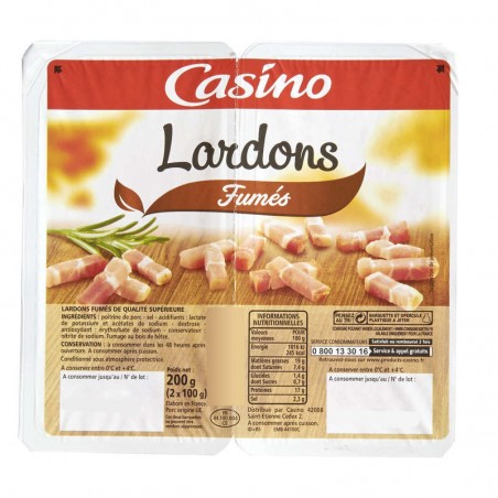 CASINO Lardons fumés 200g